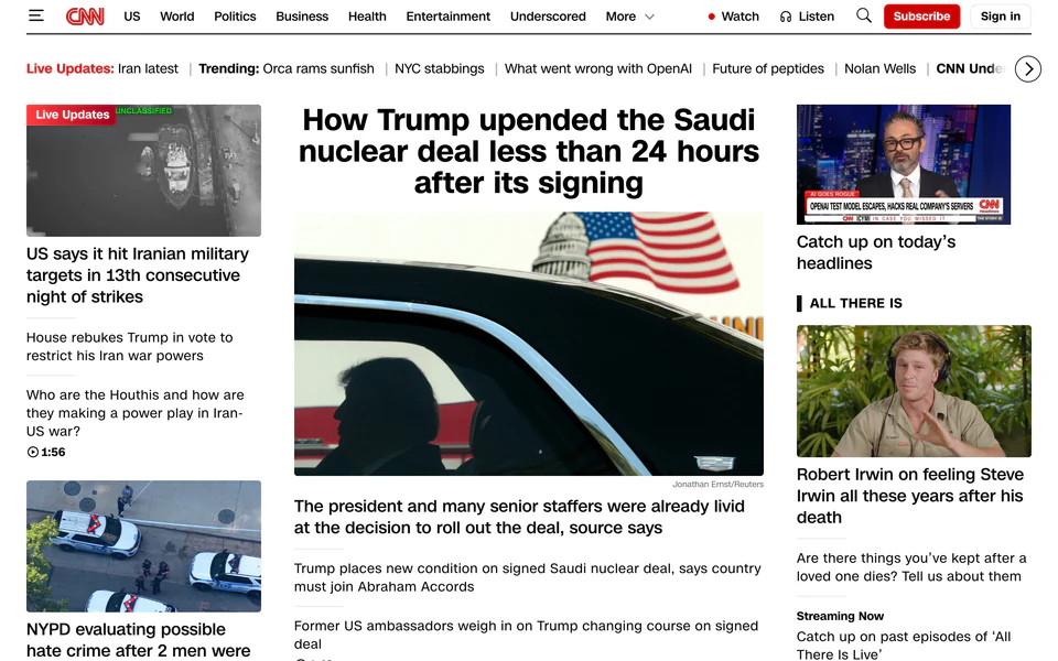 CNN homepage